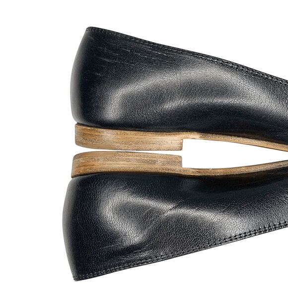 Gucci Hills GG Logo Ballet Flats EU 36.5 US 6.5 Cap Toe Double G Leather - Picture 9 of 14